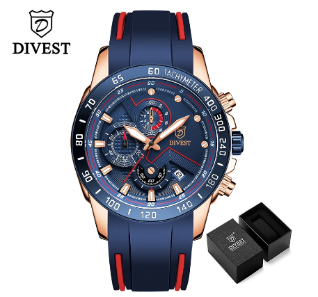 DIVEST Original Men's Watches Business Fashion Brand Casual Sport Quartz Men Lumninous Watch Waterproof Date Clock 9023 M1