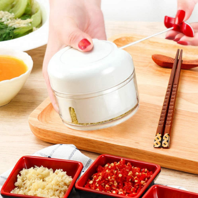 Ulifeshop Kitchen Mini Garlic Grinder Food Chopper Shredder hand Pull String Processor Kitchen tools