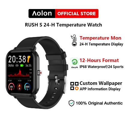 Aolon RUSH S Smart Watch Body Temperature Monitoring Men Women Watch Heart Rate Blood Pressure