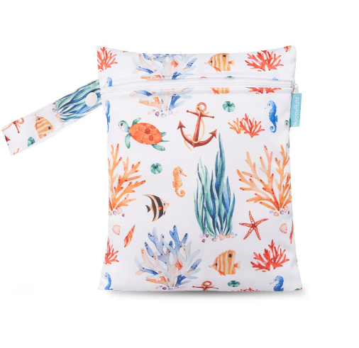 18x25cm Baby Diaper Bag Cartoon Print Wet Dry Bags Nappy Zipper Handbag Stroller Carry Pack Travel Outdoor Wet Diaper Storage Bags s12