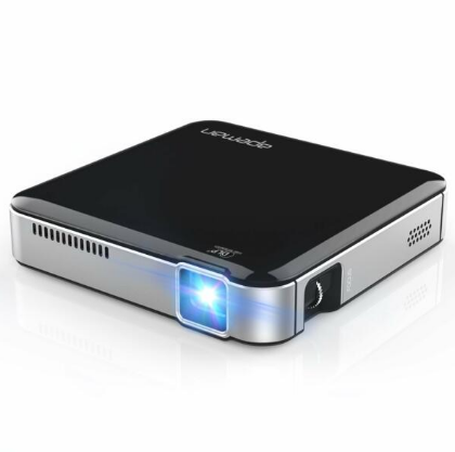 APEMAN M4 DLP Mini Projector 1080P 100" Display Built-In Rechargeable Battery W Upgraded 360 Tripod