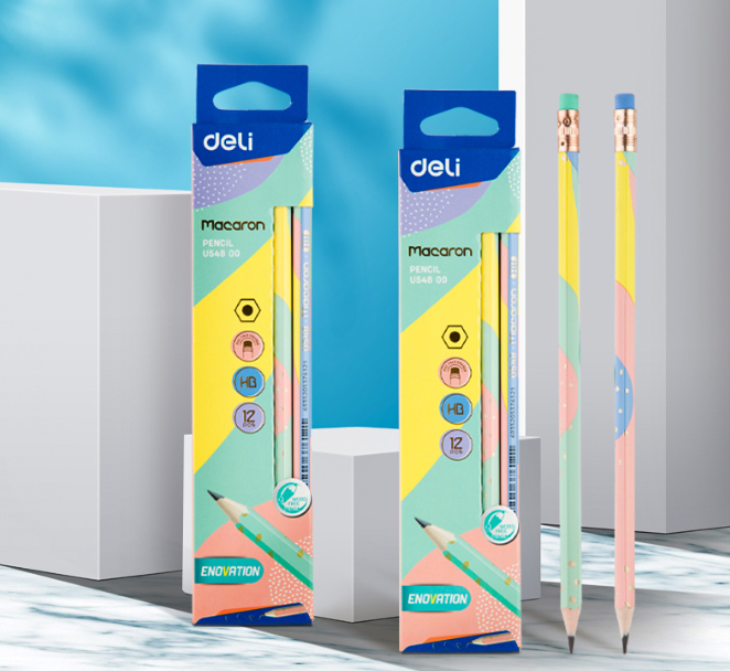 Deli 12PCS HB Pencil with Eraser Pencil Set Student School Supplies EU54800