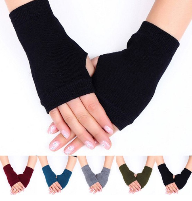 Winter Gloves Women Men Stylish Hand Warmers Arm Ladies Cotton Knitted Warm Mitten Fingerless Gloves for Women