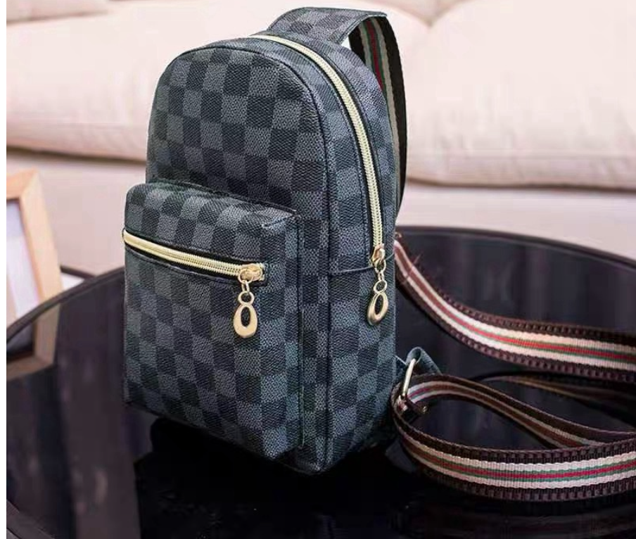 Women's and Men's General Bag Check Color Belt Crossbite Chest Bag Shoulder Bags