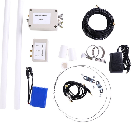 Active Loop Antenna GRC30 2In1 Short Wave Receiving Antenna Kit with Power Box 0.1-180MHZ for Radio Enthusiasts,US Plug