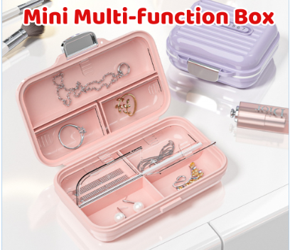 Mini multi-purpose storage box, convenient accessory storage box, 7-day medicine box