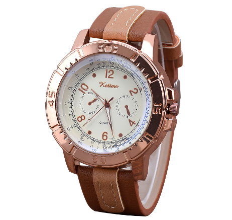 Explosive fashion sports three-eye belt men's watch Korean version of simple large dial quartz watch gift watch M003