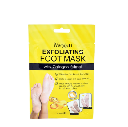 Megan Exfoliating Foot Mask with Collagen 1 Pair
