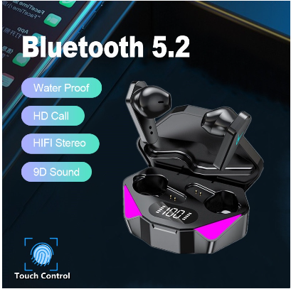 SPRISE New X15 Bluetooth Earphones Gaming With LED Display Ultra-low Latency 2 Modes Noise Cancelling TWS Wireless Earfon