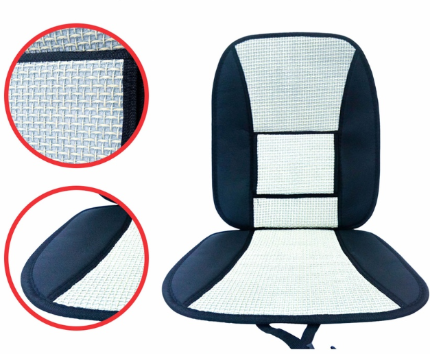 Dub Car Seat Cushion 10E (Woven Design, Black and White Color) Comfortable Backrest Support