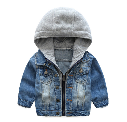 Korean Style Spring Autumn 2020 New Boys Hooded Denim Jacket Kids Fashion Casual Outerwear