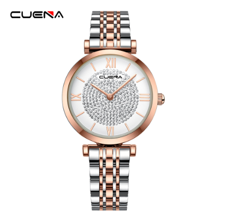 CUENA Women Watches Original Brand Fashion Stainless Steel Luxury Small Dial Casual Business Sports Quartz Waterproof 6066 W1