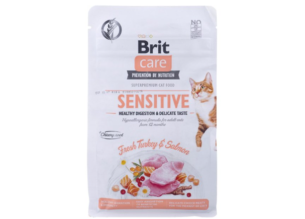 Brit Care Adult Sensitive Healthy Digestion and Delicate Taste Dry Cat Food 2kg