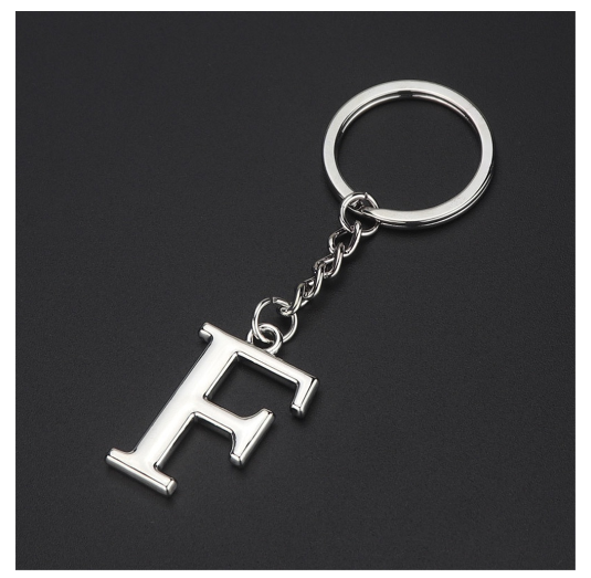 New A-Z 26 Letter Key Chains Stainless Steel Keychain Charm Fashion Accessories Key Ornaments F