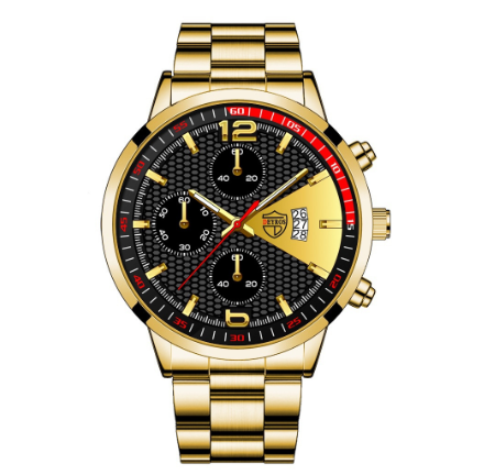 Original Luxury Fashion Waterproof Luxury Stainless Steel Men Quartz Calendar Luminous Watch 001