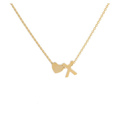Maxzone Fashion Tiny Heart Initial Letter Necklaces For Women Stainless Steel Gold Silver Color Choker Pendant Necklace Boho Jewelry X
