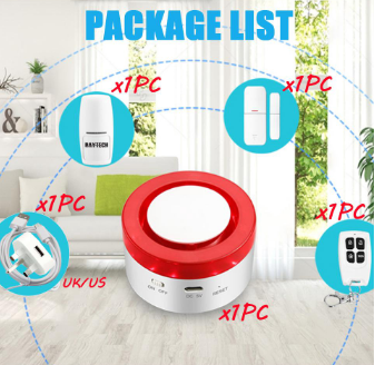 DAYTECH Home Security Alarm System TUYA APP Wireless Home Alarm System WiFi Smart Siren Detector Sensor Phone APP Control