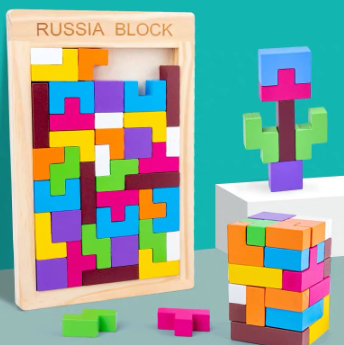 Russian Blocks Puzzle Wooden Toy