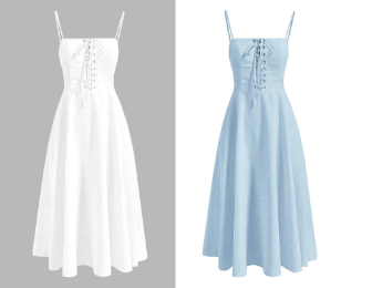 Lovito Women Casual Plain Lace Up Dress L74ED063