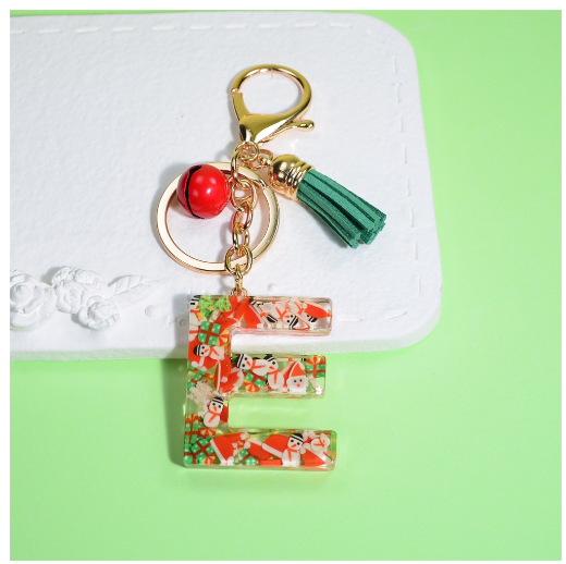 Fashion A-Z 26 Letters Keychains Christmas Tree Snowman Sequins Filling Resin Key Rings Women Bag Charms E