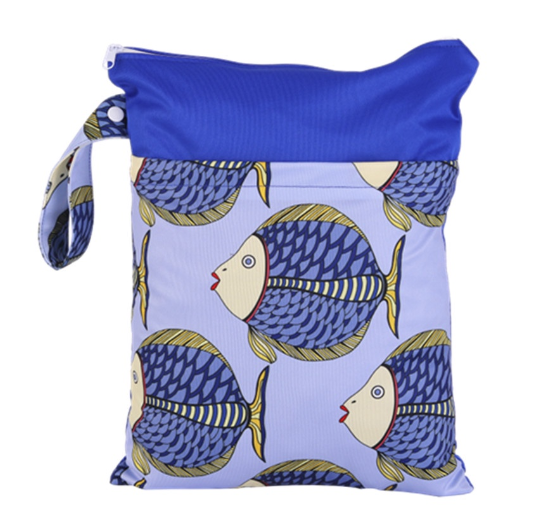Reusable Waterproof Pattern Double Pocket Diaper Wet Bag DWB5
