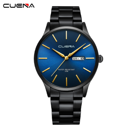 CUENA Men's Watch Original Brand Simple Fashion Business Analog Quartz Stainless Steel Waterproof 6021 M2