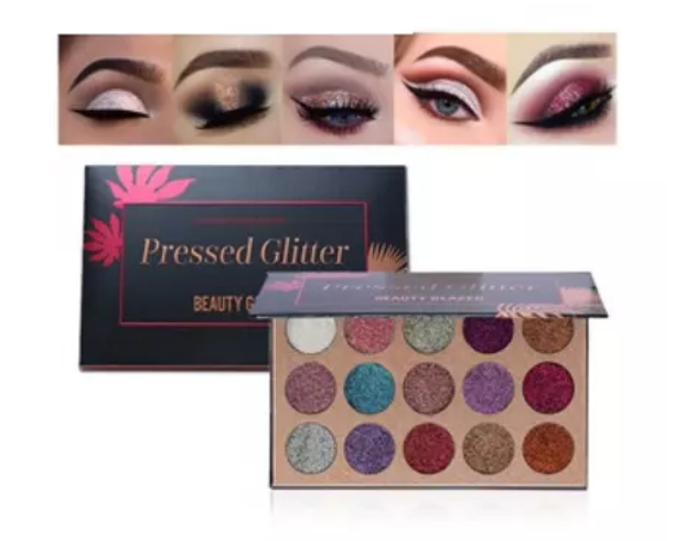 BEAUTY GLAZED Makeup 15 Color Eyeshadow Pallete Glitter Diamond Eyeshadow Palette