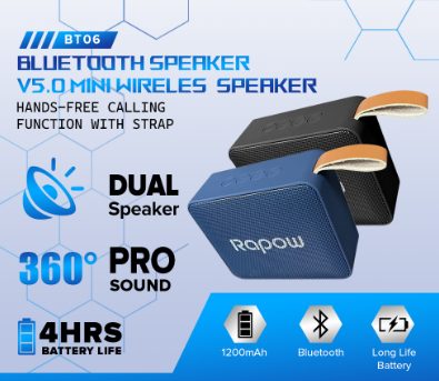 BT06 Wireless Mini Bluetooth Speaker 360° Stereo Sound HiFi Portable Speaker Super Bass