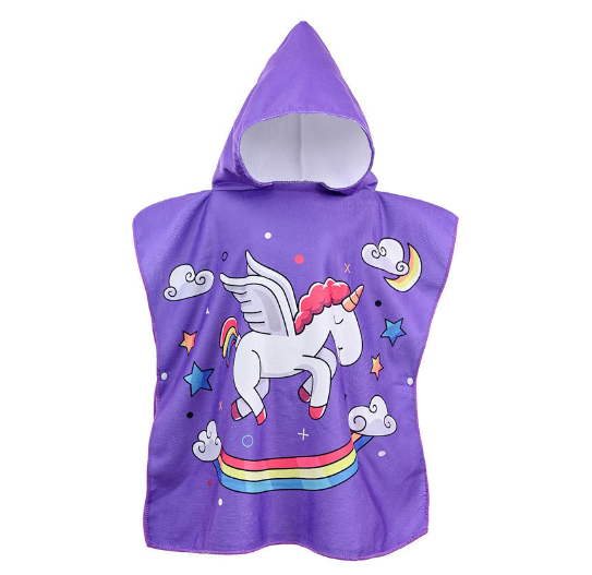Children Bath Towel Cartoon Printed Baby Can Wear Hooded Bathrobe Beach Swimming Windproof Quick-Drying Cloak Kids Beach Towels T8