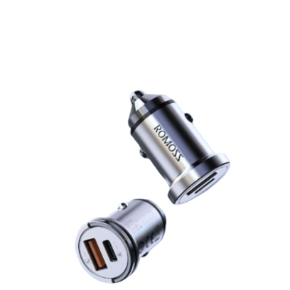 Romoss AU20T 20 Watts Dual Output Type C and USB Output Fast Charging Car Charger