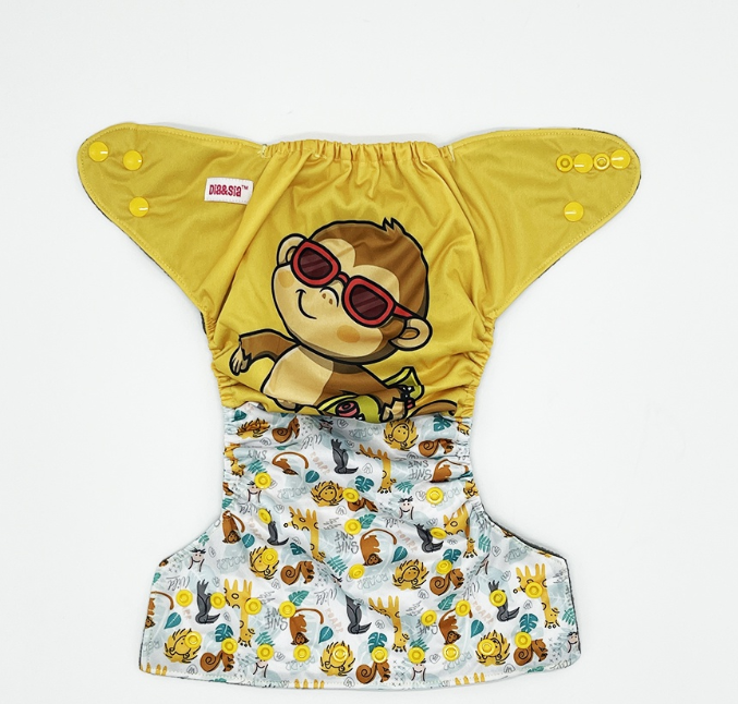 Bamboo Charcoal Cloth Diaper with Bamboo Charcoal Inserts and Double Leg Gusset D6