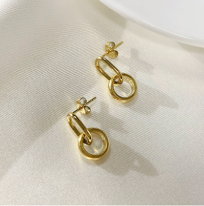 Geometric Style Hoop Earring for Women Stainless Steel