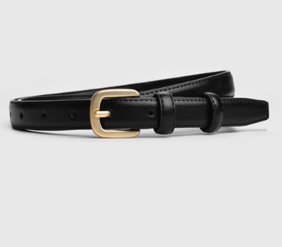 Lovito Women Basic Belted Belt LFA02011 (Brown/Black)