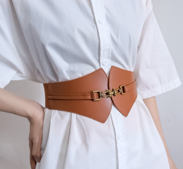 Fashion Women Wide Waistbands Elastic Leather Waist Belt Shirt Skirt Waist Seal GM184