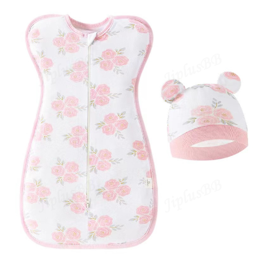 Newborn Swaddle Baby Muslin SW Blanket Hat Set Swaddle Bedding Wrap Blanket Baby Swaddling B13