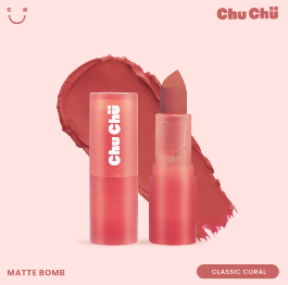 Chu Chu Beauty Matte Bomb in Classic Coral