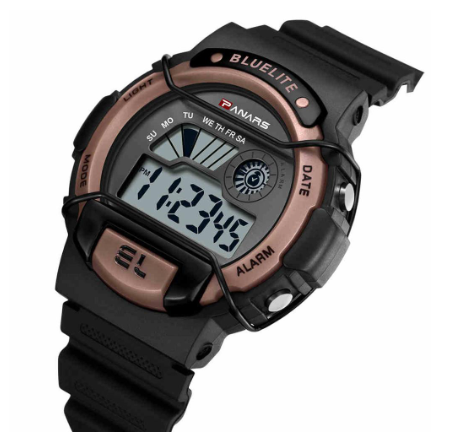 SYNOKE Men's Watch Fashion Digital Waterproof 50M LED Electronic Alarm Shockproof Watch ROSEGOLD