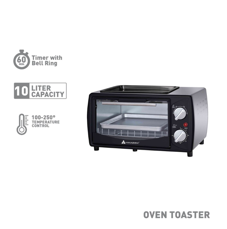 Hanabishi Oven Toaster HO10GX With Griller on Top