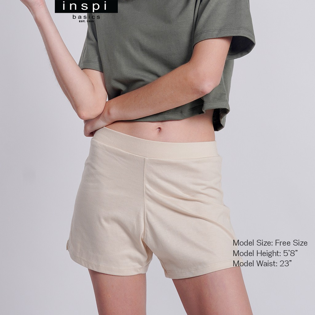 INSPI Basics Highwaist Shorts for Woman Cycling Short for Women Aesthetic Workout clothes Trendy IXB (Khaki)