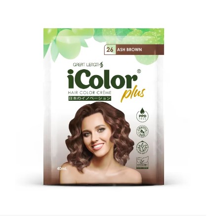 ICOLOR Plus Shampoo Hair Color Creme Ash Brown 40ML