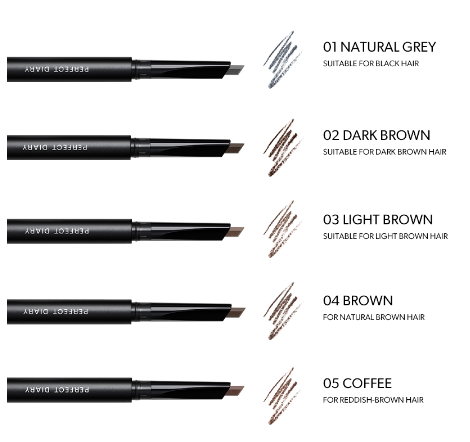 Perfect Diary Highly-Pigmented Dual-Ended Hexagonal Eyebrow Pencil Pen Make up Long Lasting Waterproof Eye Makeup