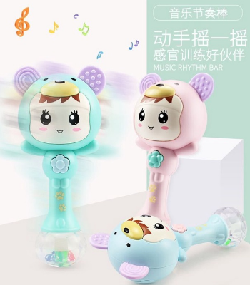 Baby Shaker Sand Hammer Toy Dynamic Rhythm Stick Rattles Musical Instrument