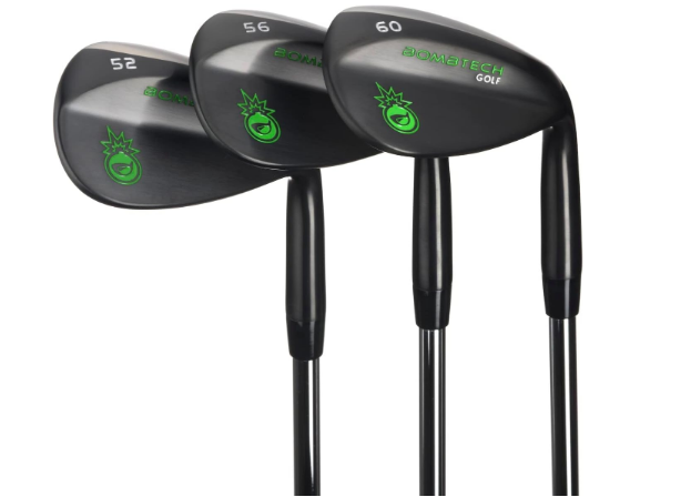 BombTech - Premium Golf Wedge Set - 52, 56, 60 Degrees Golf Wedges - Max Groove for Increased Spin - Black Wedges…