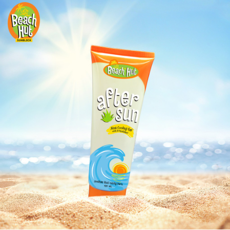 Beach Hut After Sun Soothing Gel with Natural Aloe Vera Extract 120mL Sunburn Itch and Pain Relief