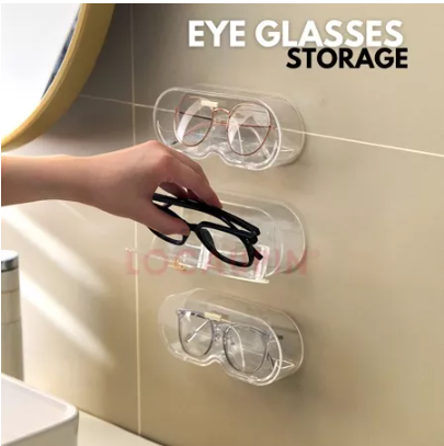 LOCAUPIN Eyeglasses Storage Display Case Wall Mounted Clear Organizer Dustproof Sunglass Holder Box