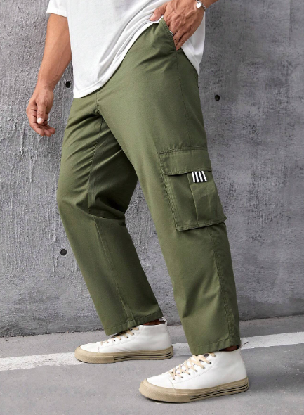 Manfinity Homme Loose Men's Plus Size Casual Cargo Pants