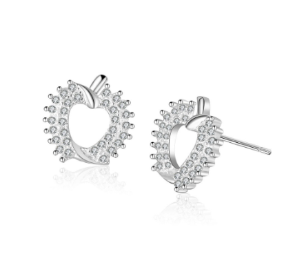 Korean Style Earring Italy Silver 925 C231 Stud Earring For Women Apple Zirconia Design Fine Jewelry