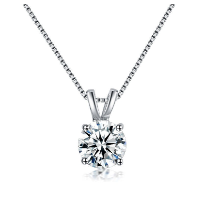 Vintage Round Diamond Fashion Charm Jewelry Solitaire Pendant Necklace