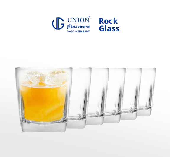 UNION GLASS Clear Glass Rock Glass Water, Juice, Soda, Liquor Glass 305ml | 10oz [Set of 6]
