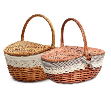 Hand Made Wicker Basket Wicker Camping Picnic Basket